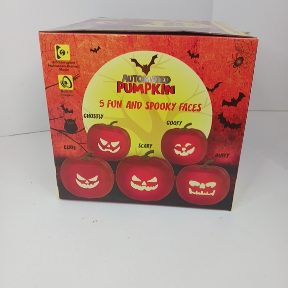 New Animated Pumpkin with 5 Different Spooky Faces Built-in Speakers LEDs NIB. - Picture 9 of 9